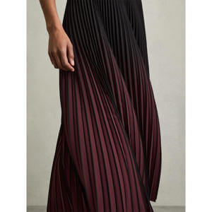 REISS MARLIE Ombre Pleated Midi Skirt